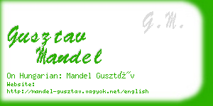 gusztav mandel business card